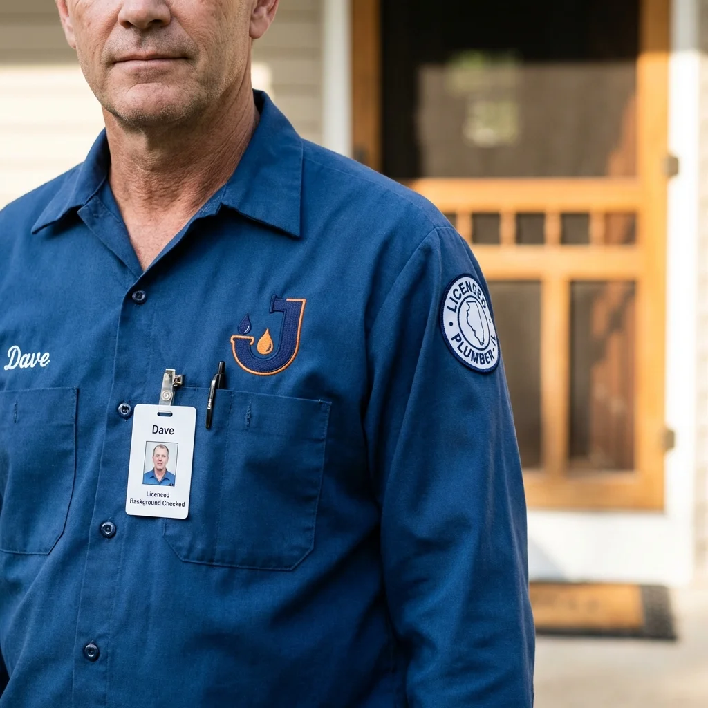 Licensed plumber showing ID badge in Clyde, NY